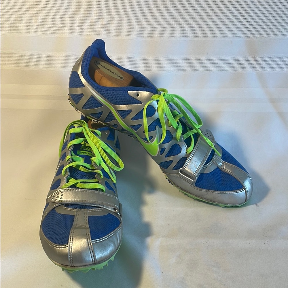 Nike Zoom Rival S Track Field Sprint Shoes Mens 11Silver Blue Green 456812-430